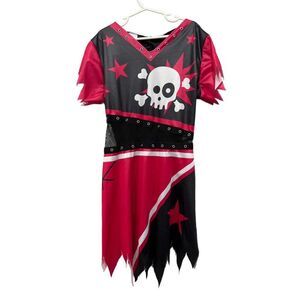 Spirit Halloween Scare Squad Cheerleader‎ Costume Sz L Dress-up Red Black